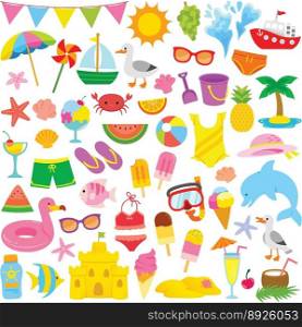 Summer clipart for kids vector image