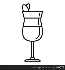 Summer cocktail icon. Outline summer cocktail vector icon for web design isolated on white background. Summer cocktail icon, outline style