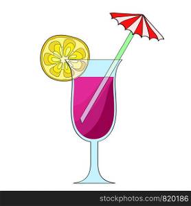 Summer coctail glass for beach party on white, stock vector illustration