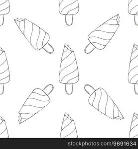 Summer. Cute ice cream seamless pattern. Coloring pattern with a sweet dessert. Print. Coloring seamless pattern. Print for cloth design, textile, fabric, wallpaper