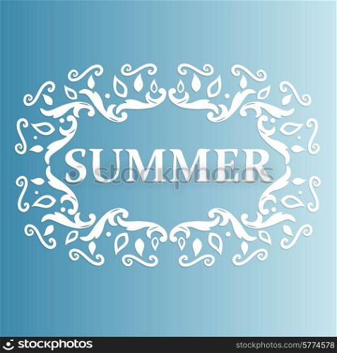 Summer Design with floral pattern on a blue background