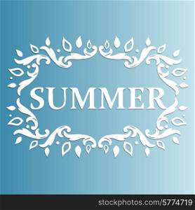 Summer Design with floral pattern on a blue background