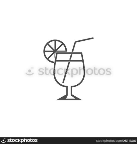 Summer drink icon logo design illustration template vector