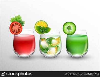 Summer drinks background.vector