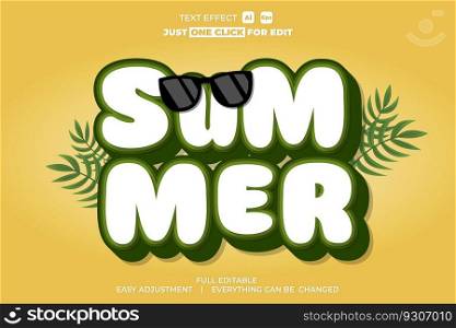 Summer event vector text effect editable, simply write your words and watch the magic happen, Use this one-of-a-kind effect to say whatever you want, simple freshness and elegant vector design.