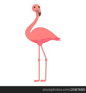 Summer flamingo icon cartoon vector. Tropical bird. Cute pink animal. Summer flamingo icon cartoon vector. Tropical bird