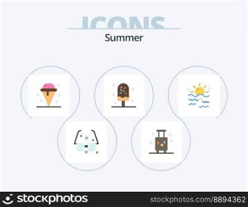 Summer Flat Icon Pack 5 Icon Design. ice. cold. summer. sweet. ice