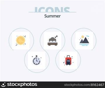 Summer Flat Icon Pack 5 Icon Design. . summer. sun. mountains. beach