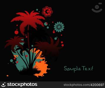summer floral background vector illustration