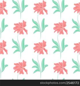 Summer floral seamless pattern vector illustration. Delicate background with flowers. Template for textile, packaging, wallpaper and design. Summer floral seamless pattern vector illustration