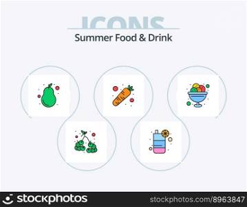 Summer Food and Drink Line Filled Icon Pack 5 Icon Design. pack. juice. alcohol. fruit. sitting area