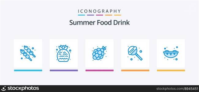 Summer Food Drink Blue 5 Icon Pack Including summer. sushi. food. food. sweet. Creative Icons Design