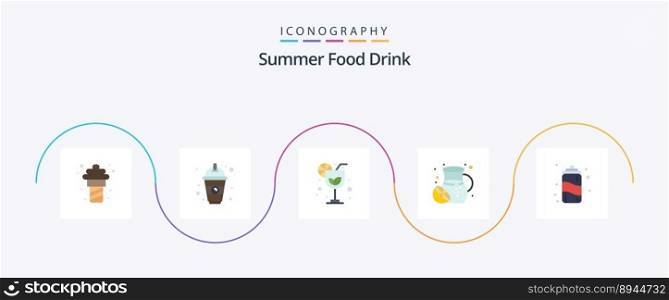 Summer Food Drink Flat 5 Icon Pack Including summer. drink. drink. lemonades. summer