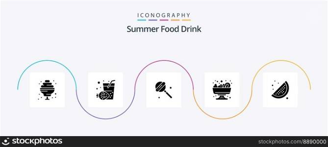 Summer Food Drink Glyph 5 Icon Pack Including . food. food. summer
