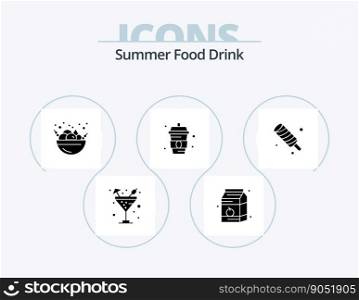 Summer Food Drink Glyph Icon Pack 5 Icon Design. . . drink. meal. food