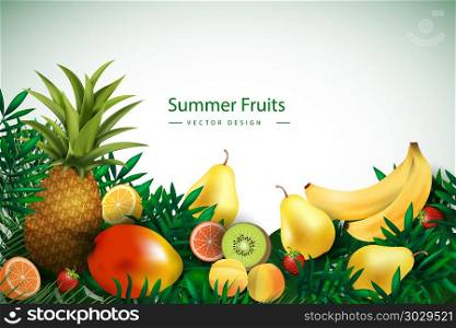summer fruit background art. summer fruit background art vector