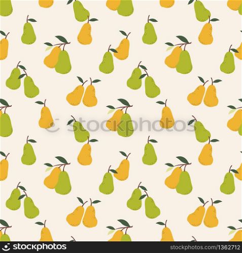 Summer fruit pear seamless pattern.