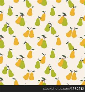 Summer fruit pear seamless pattern.