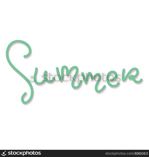 Summer fun font text in cute letters. Inspirational phrase for decoration template. Customized font for logo, label, poster, postcard.