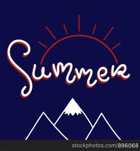 Summer fun font text in cute letters. Inspirational phrase for decoration template. Customized font for logo, label, poster, postcard.