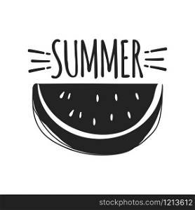 Summer Fun Sticker. Watermelon Badge. Hand Drawn Vector Element. Summer Fun Sticker. Watermelon Badge. Hand Drawn Vector Element.