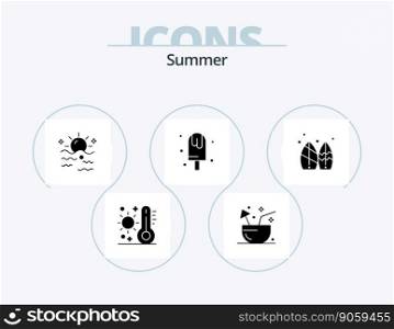 Summer Glyph Icon Pack 5 Icon Design. ice. cold. summer. sunrise. summer
