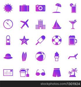 Summer gradient icons on white background, stock vector