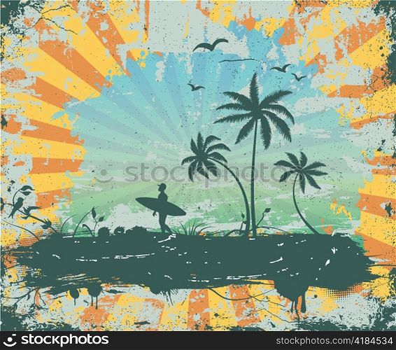 summer grunge background vector illustration