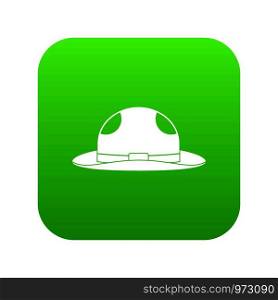 Summer hat icon digital green for any design isolated on white vector illustration. Summer hat icon digital green