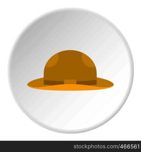 Summer hat icon in flat circle isolated on white background vector illustration for web. Summer hat icon circle