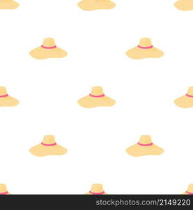 Summer hat pattern seamless background texture repeat wallpaper geometric vector. Summer hat pattern seamless vector