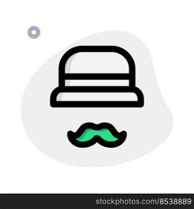 Summer hat with a dandy style mustache