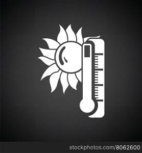 Summer heat icon. Black background with white. Vector illustration.