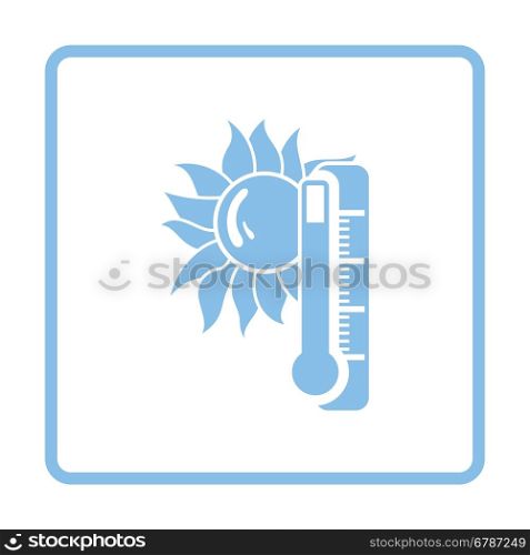 Summer heat icon. Blue frame design. Vector illustration.