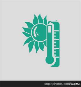 Summer heat icon. Gray background with green. Vector illustration.