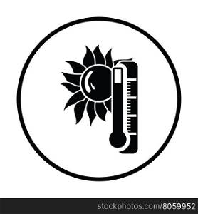 Summer heat icon. Thin circle design. Vector illustration.