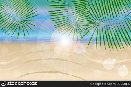 Summer holiday card with tropical island and photos