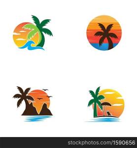 Summer Holiday On The Beach logo vector