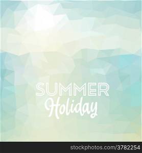 Summer holiday. Poster on tropical beach background. Vector eps10.