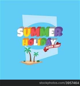 Summer holiday retro cartoon theme. Summer holiday retro cartoon theme vector art illustration