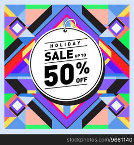 Summer holiday sale memphis style web banner Vector Image