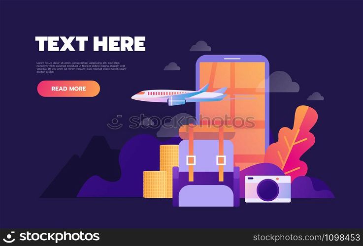 Summer holiday vacation booking online concept with flat icons. Vector illustration. Summer holiday vacation booking online concept with flat icons. Vector illustration.