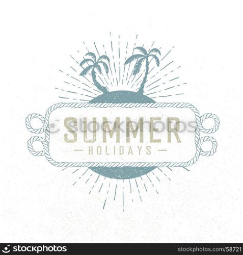 Summer holidays illustration. Hand drawn vector. Summer beach party badge