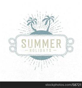 Summer holidays illustration. Hand drawn vector. Summer beach party badge