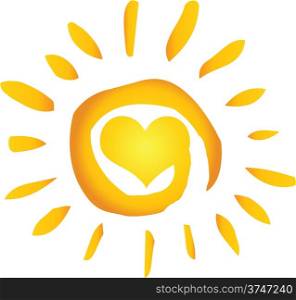Summer Hot Abstract Sun With Heart