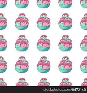Summer. Ice cream in vases seamless pattern. Wonderful pattern with cold dessert. Print for design. Print for cloth design, textile, fabric, wallpaper