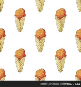 Summer. Ice cream seamless pattern. A wonderful bright pattern with a sweet cold dessert. Print for cloth design, textile, fabric. Print for cloth design, textile, fabric, wallpaper