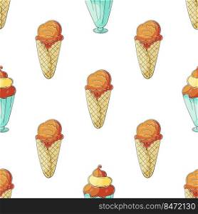 Summer. Ice cream seamless pattern. A wonderful bright pattern with a sweet cold dessert. Print. Print for cloth design, textile, fabric, wallpaper