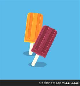 Summer Ice Cream. Summer poster label with ice cream. Vector illustration