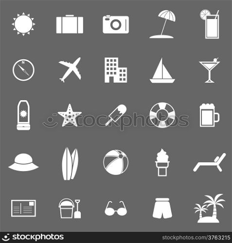 Summer icons on gray background, stock vector